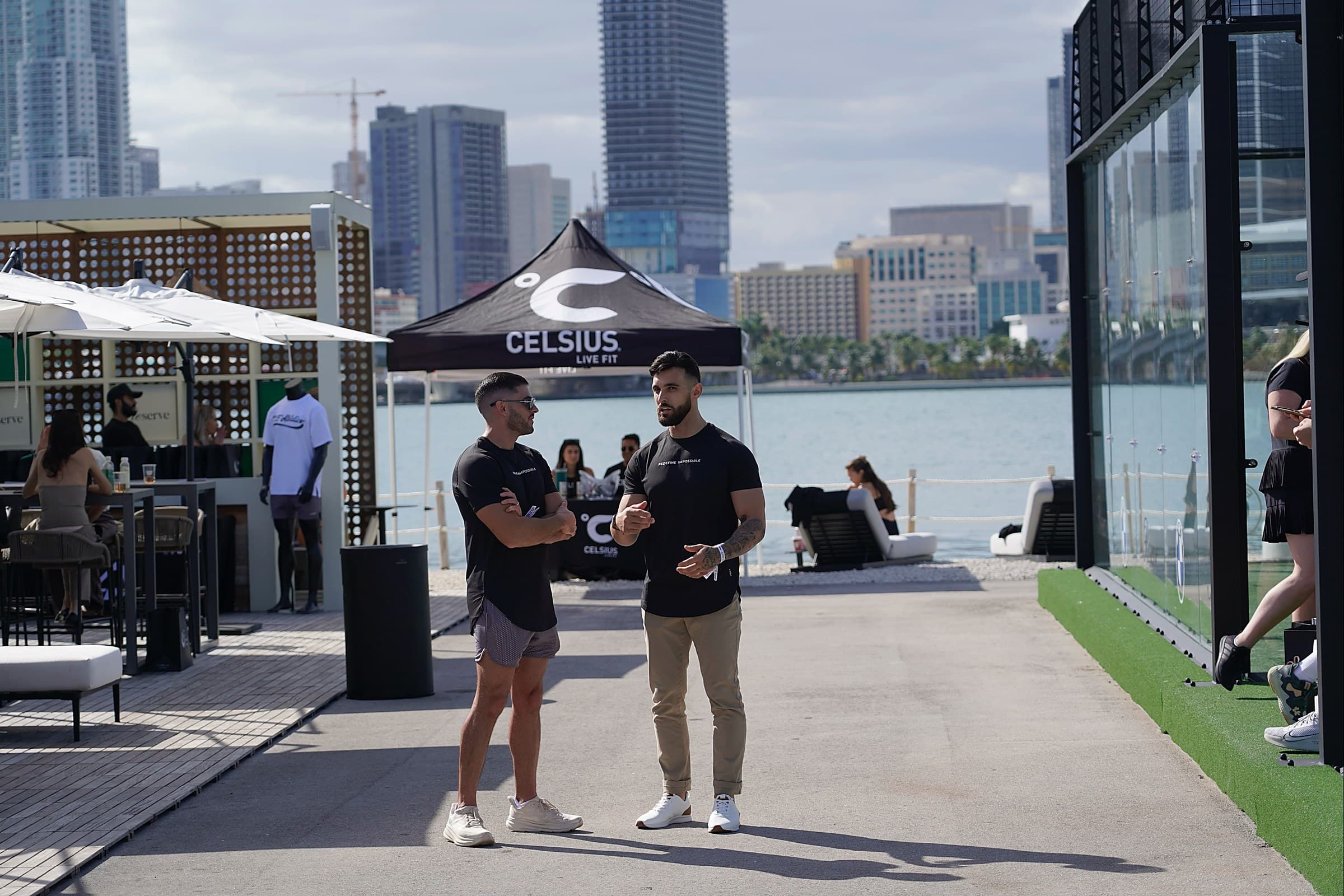 Dale Parducci at a Celsius brand activation during Art Basel in Miami